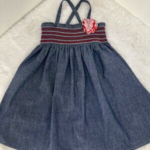 Gymboree Girls Denim Smocked Dress